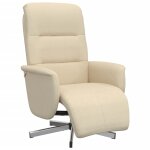 Vidaxl fauteuil inclinable avec repose - pied cr�me tissu