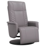 Vidaxl fauteuil inclinable avec repose - pieds gris similicuir