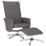 Vidaxl fauteuil inclinable avec repose - pied gris similicuir