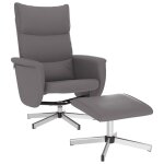 Vidaxl fauteuil inclinable avec repose - pied gris similicuir