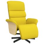 Vidaxl fauteuil inclinable avec repose - pieds jaune clair tissu