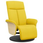 Vidaxl fauteuil inclinable avec repose - pieds jaune clair tissu