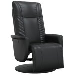 Vidaxl fauteuil inclinable avec repose - pieds noir similicuir