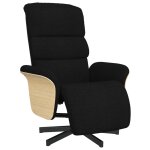 Vidaxl fauteuil inclinable avec repose - pieds noir tissu