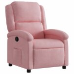 Vidaxl fauteuil inclinable rose velours