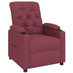 Vidaxl fauteuil inclinable rouge bordeaux tissu