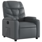 Vidaxl fauteuil inclinable en similicuir gris