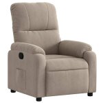 Vidaxl fauteuil inclinable taupe tissu microfibre
