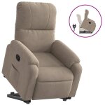 Vidaxl fauteuil inclinable taupe tissu microfibre