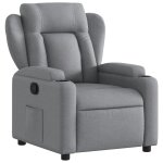 Vidaxl fauteuil inclinable en tissu gris clair