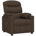 Vidaxl fauteuil inclinable en tissu marron fonc