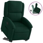Vidaxl fauteuil inclinable vert fonc� velours
