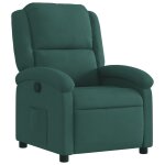 Vidaxl fauteuil inclinable vert fonc� velours