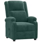 Vidaxl fauteuil inclinable vert fonc� velours