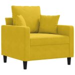 Vidaxl fauteuil jaune 60 cm velours