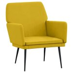 Vidaxl fauteuil jaune 62x79x79 cm velours