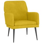 Vidaxl fauteuil jaune 62x79x79 cm velours