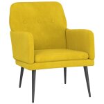 Vidaxl fauteuil jaune 62x79x79 cm velours