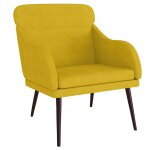 Vidaxl fauteuil jaune 63x76x80 cm velours