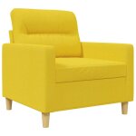 Vidaxl fauteuil jaune clair 60 cm tissu