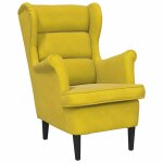 Vidaxl fauteuil jaune moutarde velours
