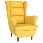 Vidaxl fauteuil jaune moutarde velours Vidaxl fauteuil jaune moutarde velours