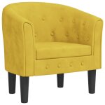Vidaxl fauteuil jaune velours Vidaxl fauteuil jaune velours