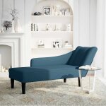 Vidaxl fauteuil long avec accoudoir droit bleu velours
