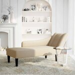 Vidaxl fauteuil long avec accoudoir droit crme tissu
