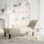 Vidaxl fauteuil long avec accoudoir droit crme velours