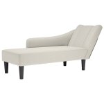 Vidaxl fauteuil long avec accoudoir droit cr�me velours