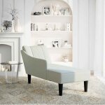 Vidaxl fauteuil long avec accoudoir droit gris clair velours