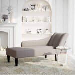 Vidaxl fauteuil long avec accoudoir droit taupe tissu