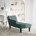 Vidaxl fauteuil long avec accoudoir droit vert fonc velours