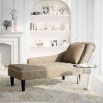 Vidaxl fauteuil long et coussin / accoudoir droit gris clair simili cuir