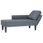 Vidaxl fauteuil long et coussin et accoudoir droit gris fonc� velours