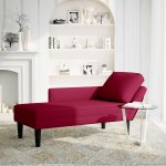 Vidaxl fauteuil long avec coussin et accoudoir droit rouge bordeaux