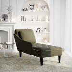 Vidaxl fauteuil long et coussin / accoudoir droit vert arme similicuir