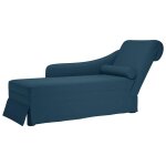 Vidaxl fauteuil long avec traversin et accoudoir droit bleu velours