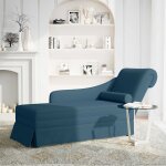 Vidaxl fauteuil long avec traversin et accoudoir droit bleu velours