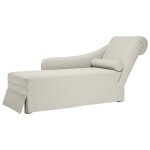 Vidaxl fauteuil long avec traversin et accoudoir droit cr�me velours