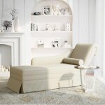 Vidaxl fauteuil long avec traversin et accoudoir droit crme velours