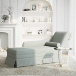 Vidaxl fauteuil long et traversin accoudoir droit gris clair velours
