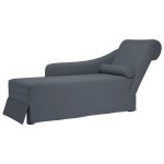 Vidaxl fauteuil long et traversin accoudoir droit gris fonc� velours