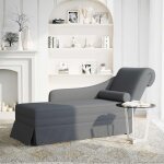 Vidaxl fauteuil long et traversin accoudoir droit gris fonc� velours