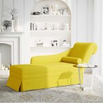 Vidaxl fauteuil long avec traversin et accoudoir droit jaune velours