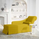Vidaxl fauteuil long avec traversin et accoudoir droit jaune velours