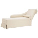 Vidaxl fauteuil long avec traversin et accoudoir droit rose lin