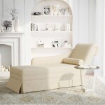 Vidaxl fauteuil long avec traversin et accoudoir droit rose lin