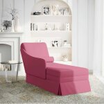 Vidaxl fauteuil long avec traversin et accoudoir droit rouge bordeaux